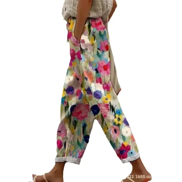 Pantaloni sportivi casual Cintura elastica che dimagrisce Stampa digitale Pantaloni lunghi da donna Versatile vestibilità comoda dalla Cina continentale 2
