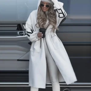 Autumu inverno donna Parka giacca cappotto lungo bianco con cappuccio cappotti caldi spessi donna nuovi eleganti abiti casual alla moda da donna 1