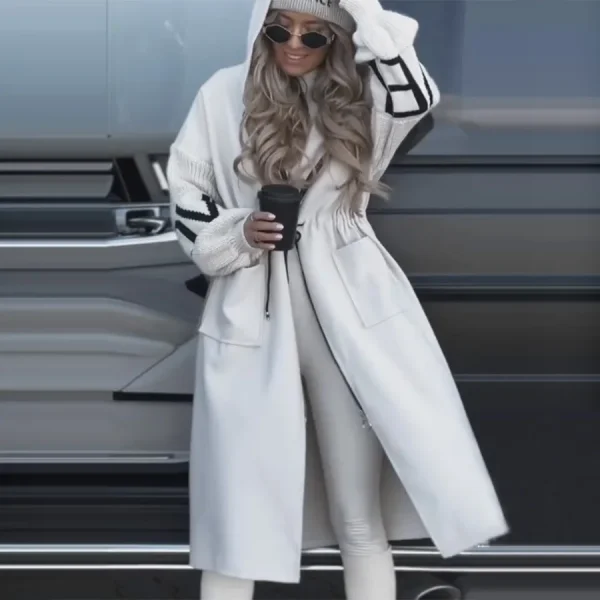 Autumu inverno donna Parka giacca cappotto lungo bianco con cappuccio cappotti caldi spessi donna nuovi eleganti abiti casual alla moda da donna 1