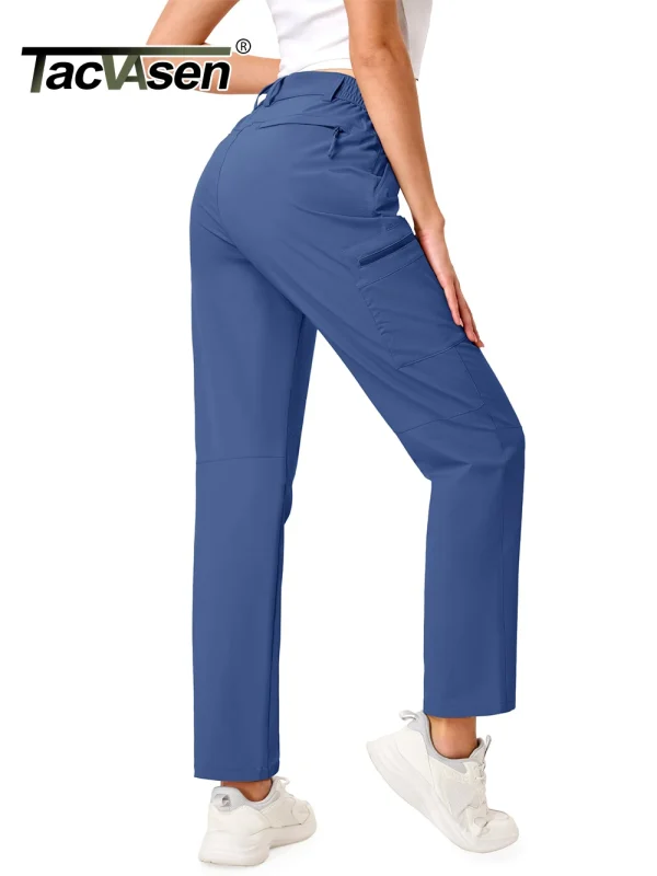TACVASEN Pantaloni cargo da trekking da donna Pantaloni leggeri ad asciugatura rapida Pantaloni da montagna da esterno resistenti all'acqua con tasche con cerniera Uomo 2