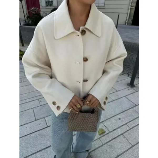 Giacche da donna Cappotti Autunno 2025 New Chic Allentato a maniche lunghe Giacche calde Moda Joker Elegante donna Street Youth Capispalla 4