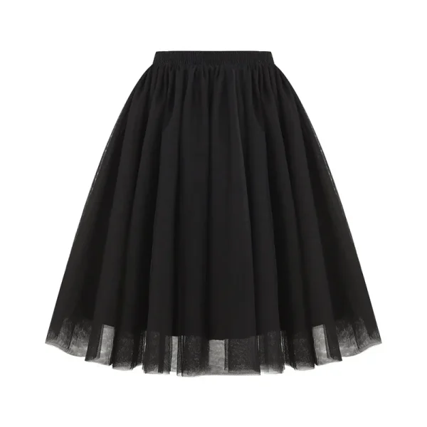 Minigonna in tulle da donna Gonna corta a pieghe in rete a vita alta vintage Gonna tutu femminile autunno inverno per gonna da donna per abiti da festa 3