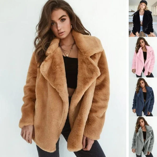 Nuove donne pelliccia sintetica elegante marrone Shaggy cappotti autunno inverno caldo peluche Teddy Coat Streetwear femminile bianco peloso soffice giacca 1