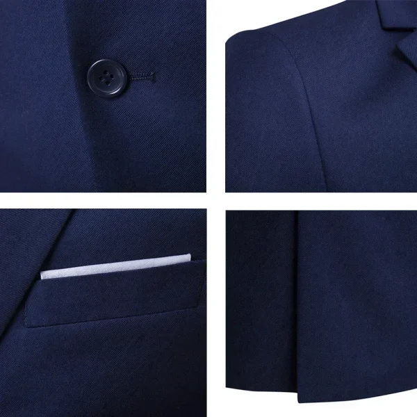 Abiti eleganti da uomo per matrimonio 3 pezzi 2 set giacche gilet pantaloni blazer outfit business classico completo 2024 costume formale 6
