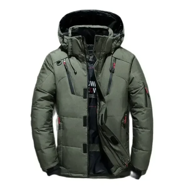 Parka da uomo in piuma d'anatra bianca - Giacca invernale da 20 gradi Parka da neve caldo spesso da uomo Cappotto Giacca a vento Parka con cappuccio Cappotto Hombre 3