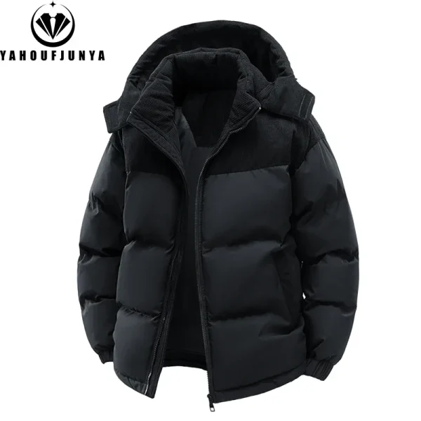 Autunno Inverno Uomo Outdoor Giacca frangivento con cappuccio rimovibile Cappotti Uomo Capispalla caldo Moda casual Parka solido Giacca Top maschili 2