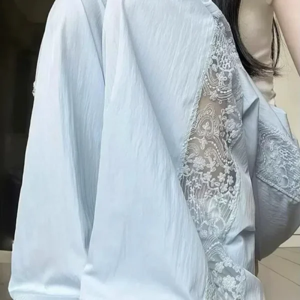 Pantaloni a gamba larga in pizzo per le donne nell'estate 2025 Nuovo design casual a gamba dritta a vita alta Protezione solare Pantaloni in seta ghiacciata fresca Camminata 2
