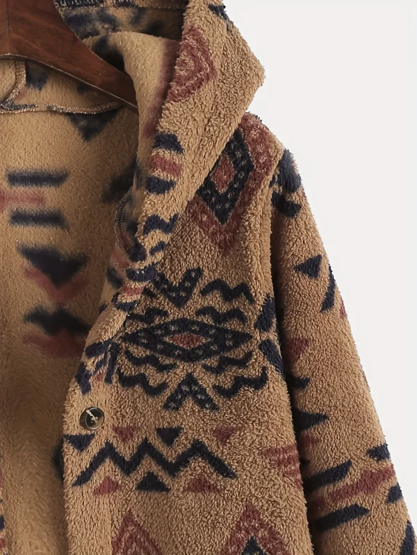 Cappotto da donna in peluche austriaco ultrafine con stampa nazionale azteca da donna 3