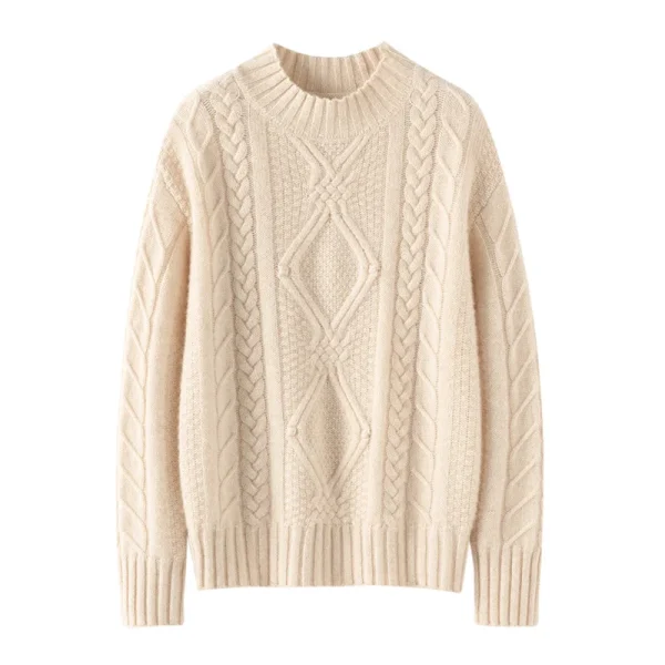 2025 maglione lavorato a maglia invernale tendenze donna vestiti top a maniche lunghe girocollo 100% cashmere abbigliamento femminile camicetta pullover 1