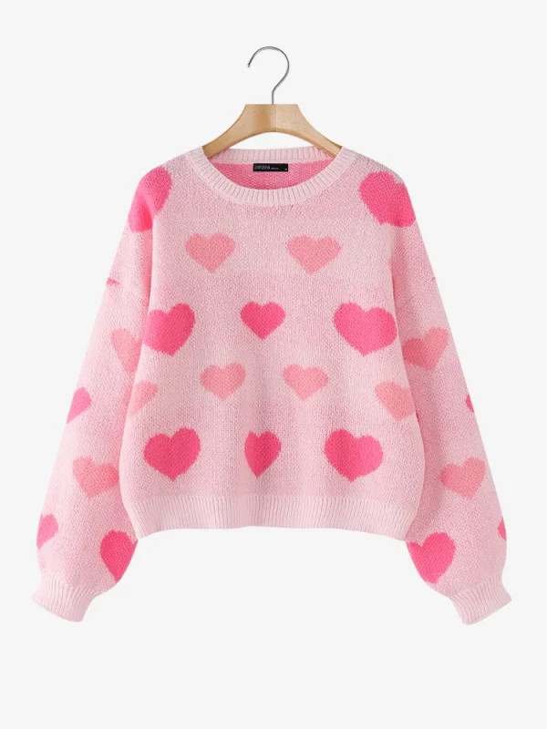 2025 ZANZEA maglione da donna moda autunno cuore stampa manica lunga pullover invernali top ufficio elegante casual streetwear maglioni 1