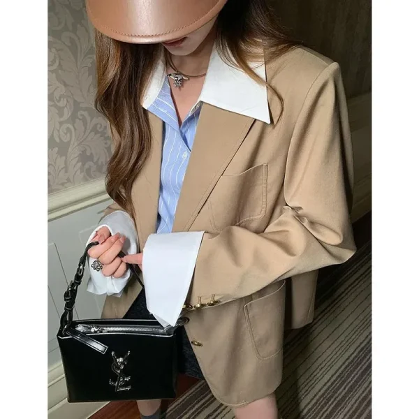 Abiti da donna Blazer tinta unita Design Sense gilet irregolare gonne a coda di pesce a metà corpo temperamento coreano di alta qualità tre pezzi 6