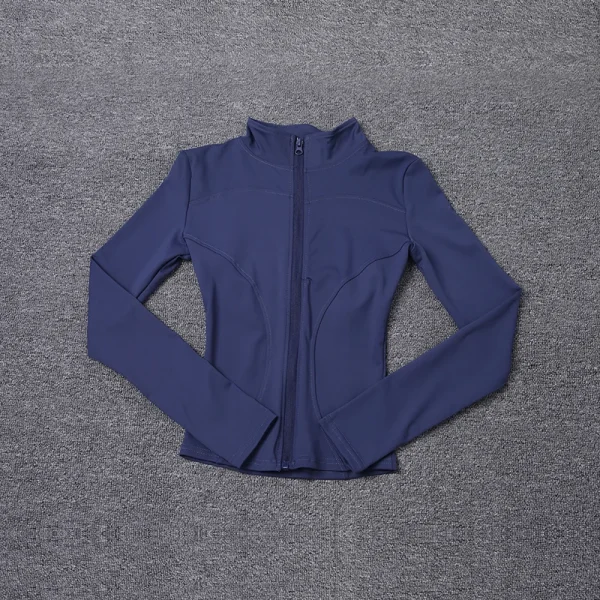 Giacca sportiva da donna Camicia a maniche lunghe Cappotto da allenamento Abbigliamento da allenamento per palestra Abbigliamento sportivo da yoga 4