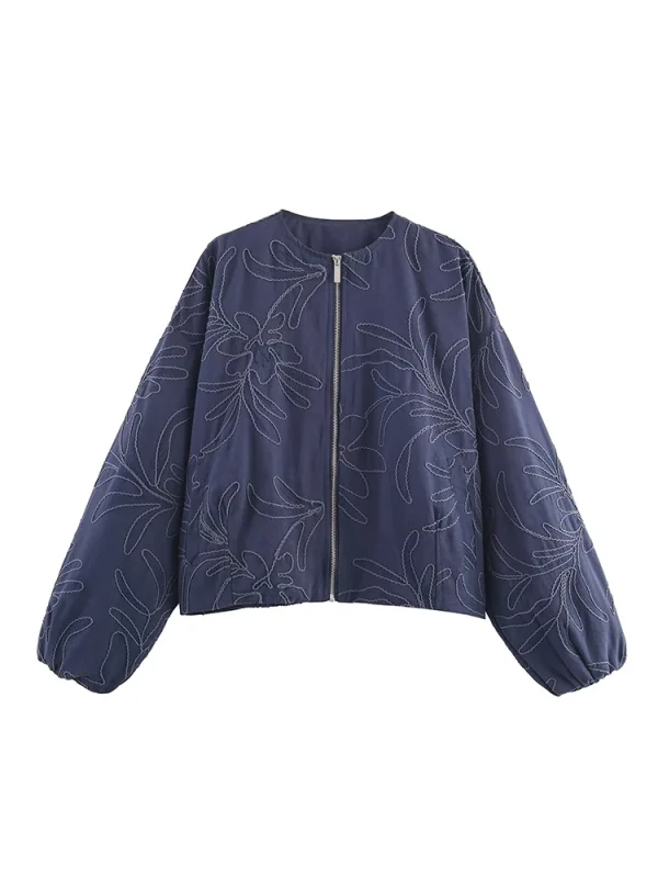 Giacche ricamate da donna 2025 Autunno Inverno Nuova moda maniche lunghe giacca con cerniera femminile High Street eleganti nuovi cappotti corti 2