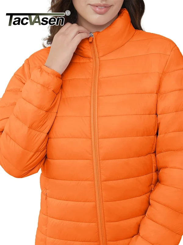 TACVASEN Piumino con zip intera da donna invernale leggero trapuntato cappotti caldi giacca a vento casual capispalla oversize da esterno 6