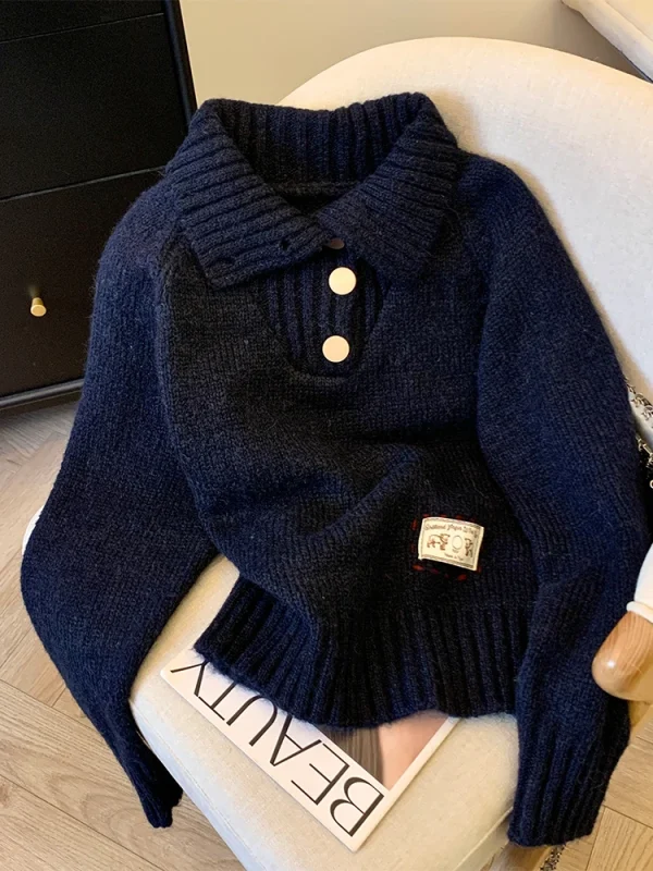 Maglione da donna in cashmere marrone Harajuku maniche lunghe dolcevita pullover maglioni maglione vintage Y2k anni 2000 vestiti moda inverno 5