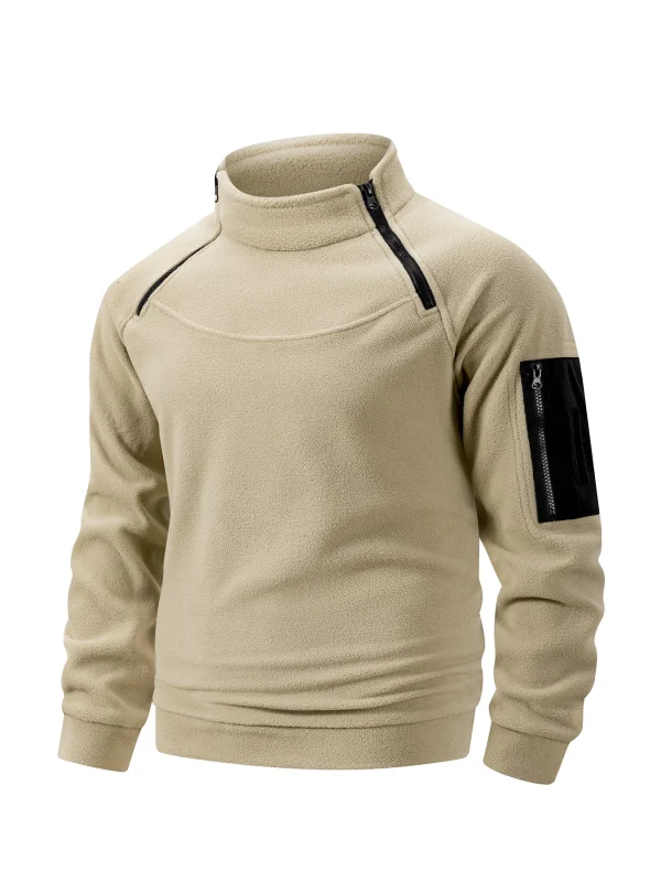 Felpa militare da uomo invernale in pile con cerniera pullover moda uomo tinta unita allentato agnello giacca spessa abbigliamento uomo S-XXXL 6