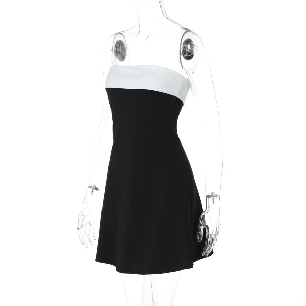 Mini abito Y2K da donna sexy senza spalline senza schienale Abiti Autunno Inverno Party Club con spalle scoperte Senza maniche Aderente Abiti a linea Nuovo 5