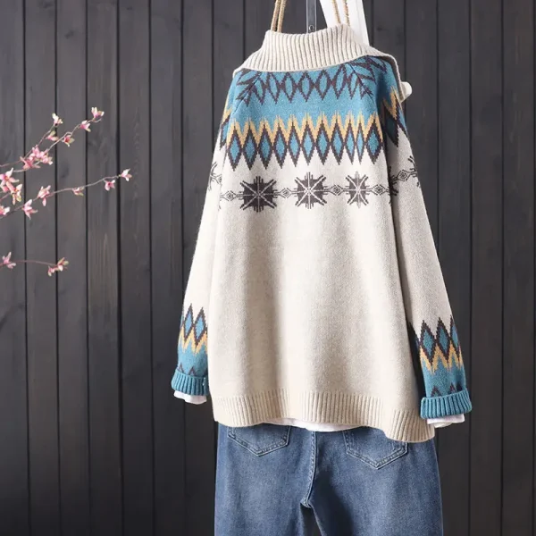 2023 cardigan lavorato a maglia a maniche lunghe con tasca jacquard con bottoni lavorati a maglia autunno e inverno femminile da donna cappotto maglione artistico per pendolari 5