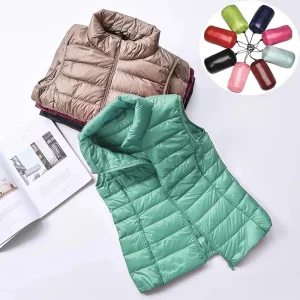 2024 nuove donne autunno inverno Ultra leggero piumino d'anatra giacca donna 90% piumino d'anatra bianco gilet senza maniche 1
