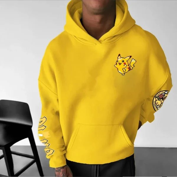 Felpa con cappuccio stampata Pokémon Game Pikachu per uomo e donna Autunno/Inverno Nuovo Y2K Harajuku Top maglione di tendenza casual di grandi dimensioni 2