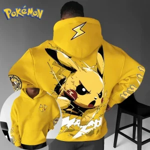 Felpa con cappuccio stampata Pokémon Game Pikachu per uomo e donna Autunno/Inverno Nuovo Y2K Harajuku Top maglione di tendenza casual di grandi dimensioni 1