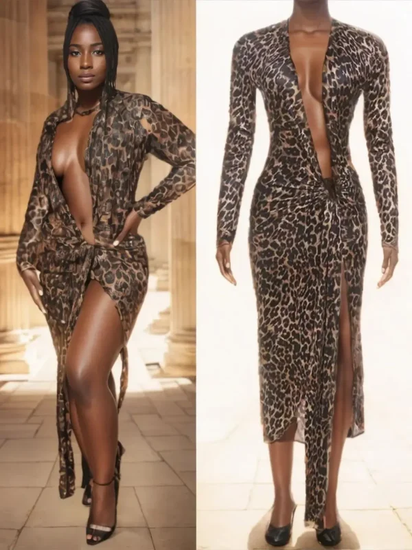 Strano Puss Split Irregolare Vestito Delle Donne Autunno Y2K Sexy Profondo Scollo A V Coquette Increspato Nastro Skinny Nightclub Party Hipster Abiti 2
