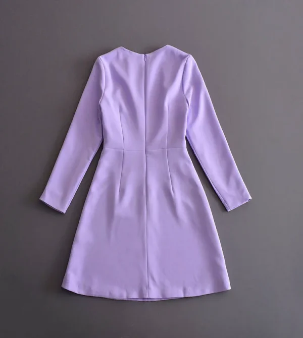 Abito da principessa moda Kate half running abito viola manica lunga donna pieghe Dres 6