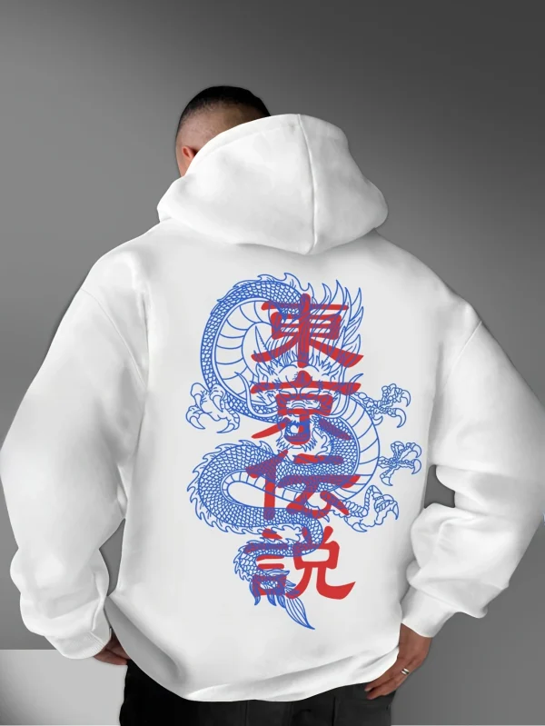 Felpa con cappuccio stampata con grafica drago Promo Felpa da uomo autunno inverno moda casual felpa a maniche lunghe abbigliamento da strada quotidiano 2