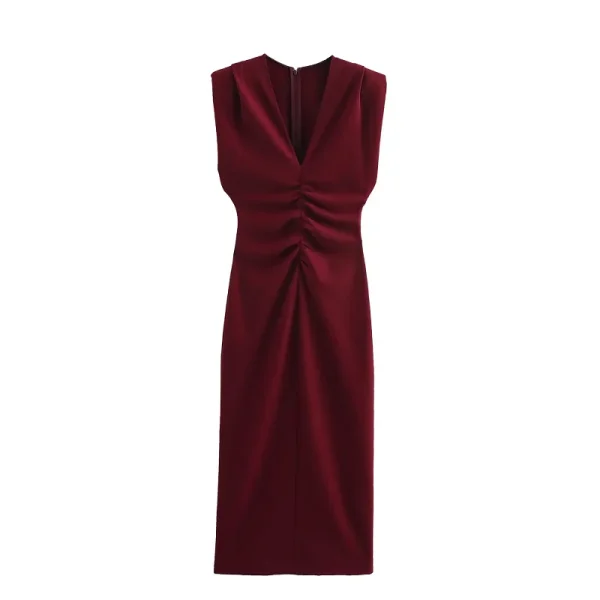 HXAO Abiti longuette eleganti bordeaux 2025 Abiti lunghi senza maniche primaverili da donna Moda Y2k Abito da sera vintage per feste Vestidos 2