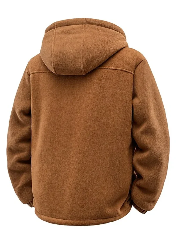 Nuova giacca in lana di agnello calda spessa tinta unita moda autunno e inverno per giacca sportiva antivento casual allentata da uomo taglie forti 3