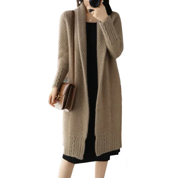 Moda Cardigan Maglione lavorato a maglia Abbigliamento donna Autunno Inverno Nuova giacca a maniche lunghe di media lunghezza Maglieria vintage Donna G2128 5