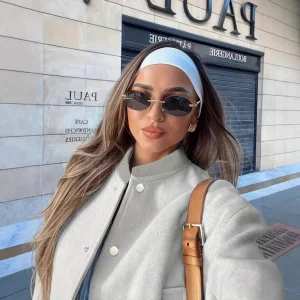 Cappotto da pilota morbido a maniche lunghe casual da donna Autunno Inverno Capispalla ampio con colletto alla coreana in fibra di poliestere ispessita 1