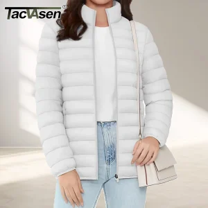 TACVASEN Piumino con zip intera da donna invernale leggero trapuntato cappotti caldi giacca a vento casual capispalla oversize da esterno 1