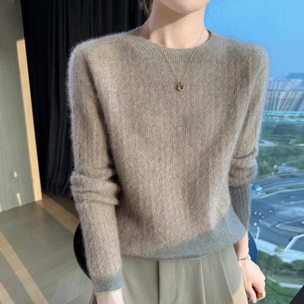 Autunno Inverno Mezza Collo Alto Scava Fuori Donna Maglione di Lana Cavo Maglia Pullover Top Maglione di Cachemire 100% Maglione di Lana Merino 5