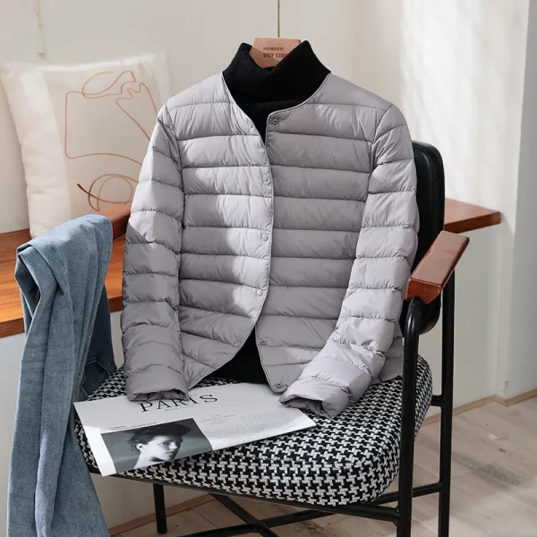 2024 nuovi arrivi autunno inverno caldo donna piumino d'anatra bianco giacche sottili moda femminile cappotti imbottiti ripiegabili ultraleggeri 5