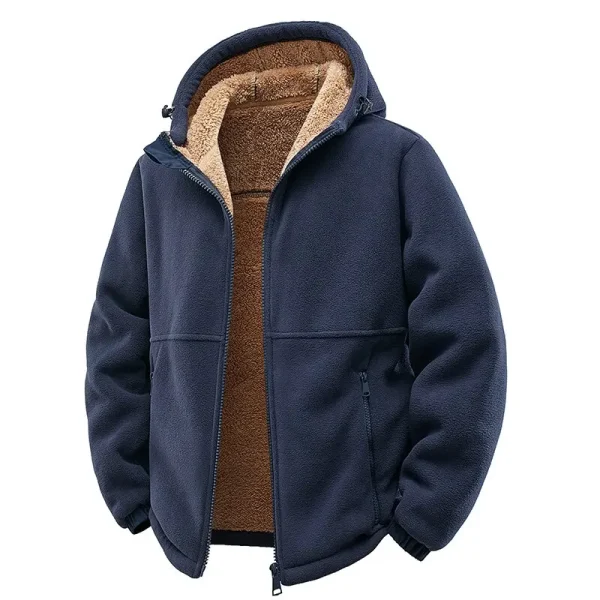 Nuova giacca in lana di agnello calda spessa tinta unita moda autunno e inverno per giacca sportiva antivento casual allentata da uomo taglie forti 4