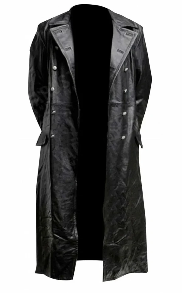 UFFICIALE UNIFORME MILITARE CLASSICO Tedesco della Seconda Guerra Mondiale DA UFFICIALE TRASCH IN PELLE NERO 5