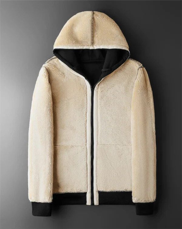 Cappotti invernali in lana d'agnello addensare giacche calde felpe con cerniera a maniche lunghe sport casual in pile cappotto nero giacca da donna con cappuccio 4