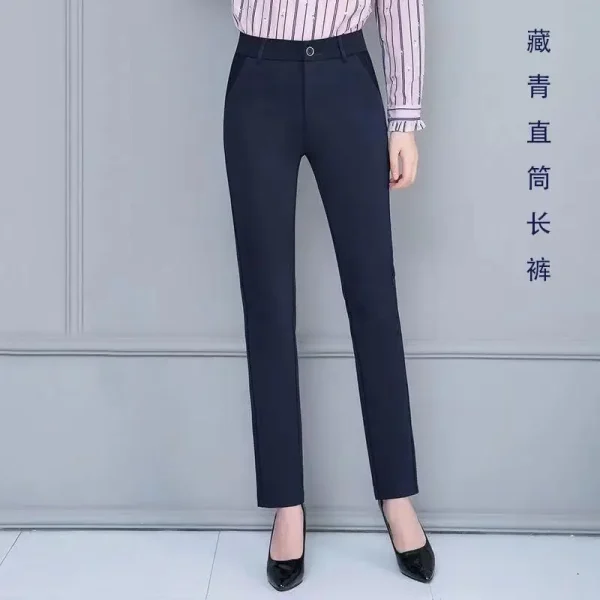 Nuovi pantaloni da abito da donna primavera e autunno con ciondolo a vita alta pantaloni dritti larghi e sottili casual versatili 4