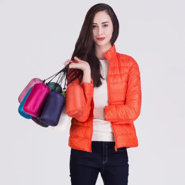 Cappotti imbottiti ripiegabili ultraleggeri femminili 2023 nuovi arrivi moda colletto alla coreana cappotto da donna da ufficio coreano slim fit 1