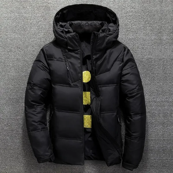 Piumino con cappuccio in piumino d'anatra ultraleggero moda autunno e inverno Cappotto caldo da uomo in piuma d'anatra bianca Abbigliamento da strada da uomo 2