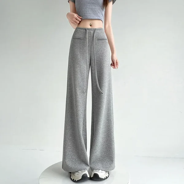 Pantaloni sportivi a gamba dritta casual larghi da ragazza piccante in stile americano da donna con design con tasca frontale e pantaloni a gamba larga pendenti 5
