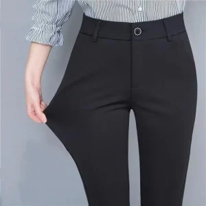 Nuovi pantaloni da abito da donna primavera e autunno con ciondolo a vita alta pantaloni dritti larghi e sottili casual versatili 1