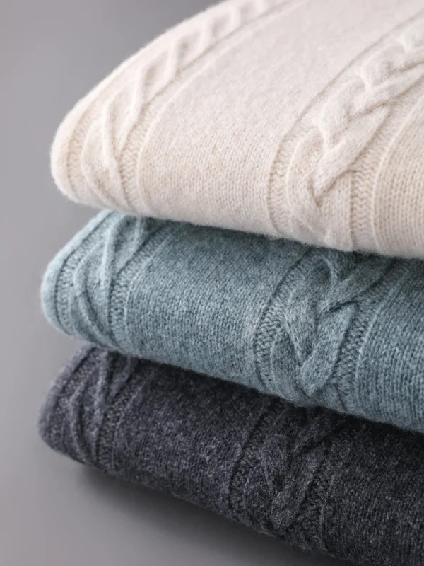 Autunno Inverno Maglione di lana da uomo Pullover Twist Fiore addensato Smart Casual 100% lana merino Maglieria Abbigliamento in cashmere Top 6