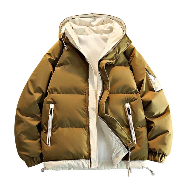 2025 Autunno/Inverno addensare Parka Cappotto da uomo Nuovo stile Moda Casual Stile allentato Comodo piumino Cappotto caldo spesso per uomo 4