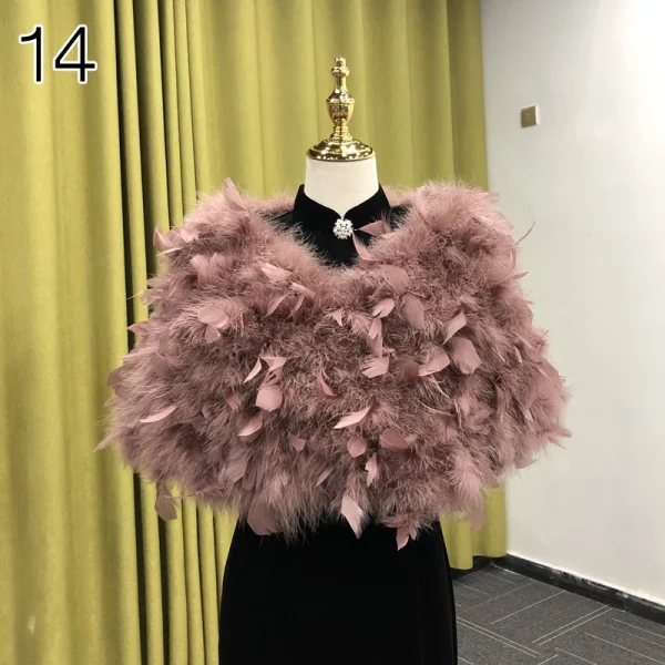 Vera piuma di struzzo scialle da sposa donna inverno pelliccia avvolgente mantello sciarpa soffice piuma coprispalle da sposa stole da festa mantello da sposa mantello 2