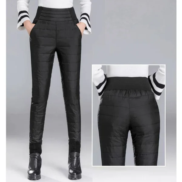 Pantaloni a matita in cotone invernale da donna pantaloni a vita alta antivento caldi e sottili pantaloni Casual leggeri di grandi dimensioni 4xl spessi 5