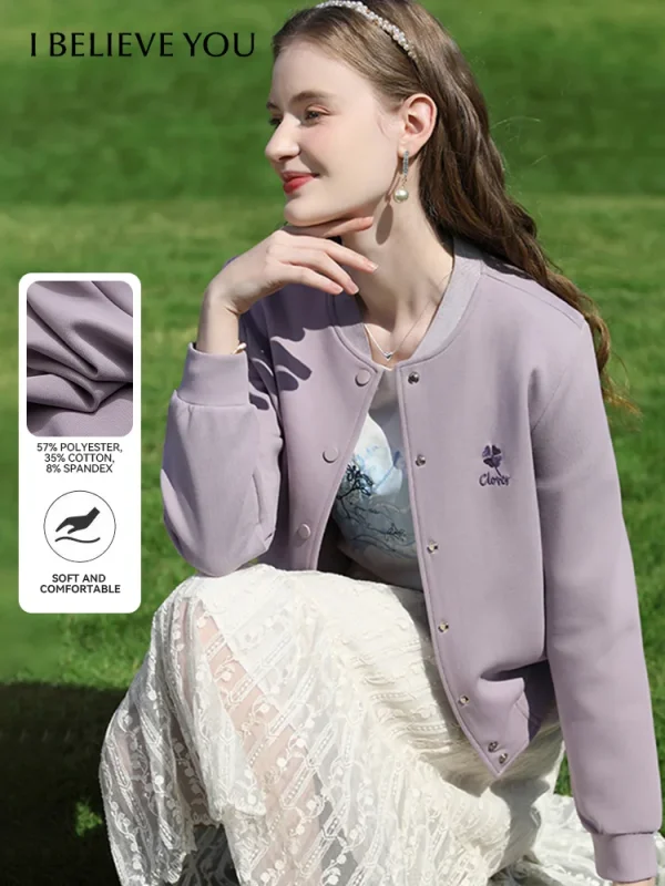 VOCI BELIEVE YOU Tweed Abbigliamento da baseball Cappotti per donna 2025 Primavera Nuova giacca corta monopetto con ricamo francese 2251185951 1