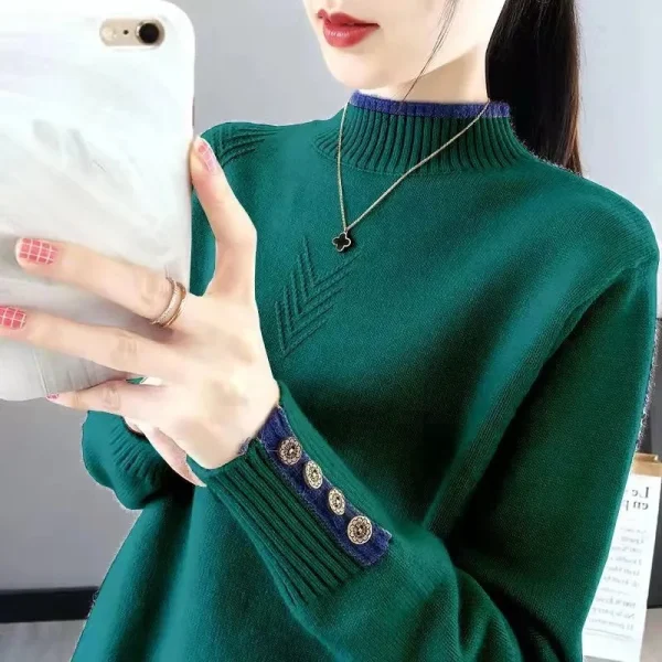 Maglioni dolcevita da donna basic Versione coreana nuovo maglione lavorato a maglia Autunno Inverno Top Slim Pullover da donna Maglione morbido e caldo 2