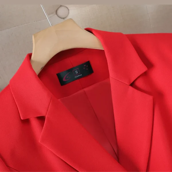NAVIU Donne eleganti Disegni uniformi formali rossi Tailleur pantalone con giacche e pantaloni Abiti da lavoro da donna Set blazer da donna in stile OL 5
